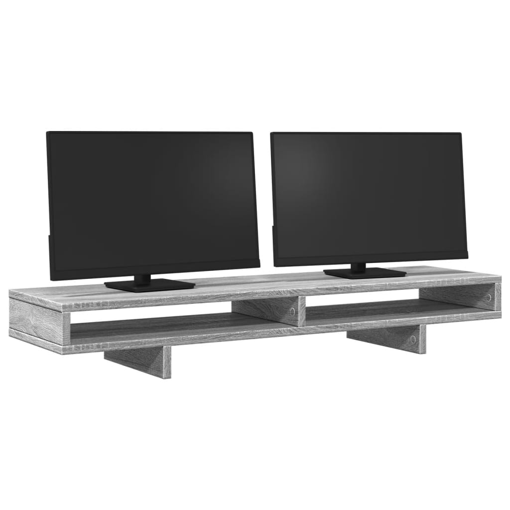 VidaXL Monitor standard 100x27x15 cm Processed Wood Gray Sonoma Oak