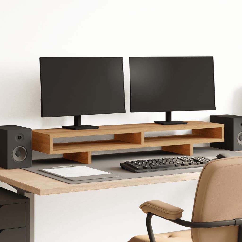 VidaXL Monitor standard 100x27x15 cm Processed wood Artisanal oak