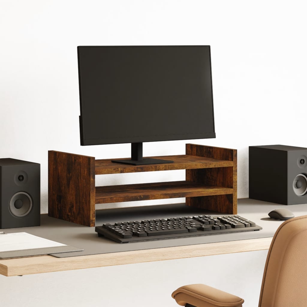 Vidaxl Monitor steet 50x27X20 cm Propertéiert Holz gefëmmt Oak faarweg