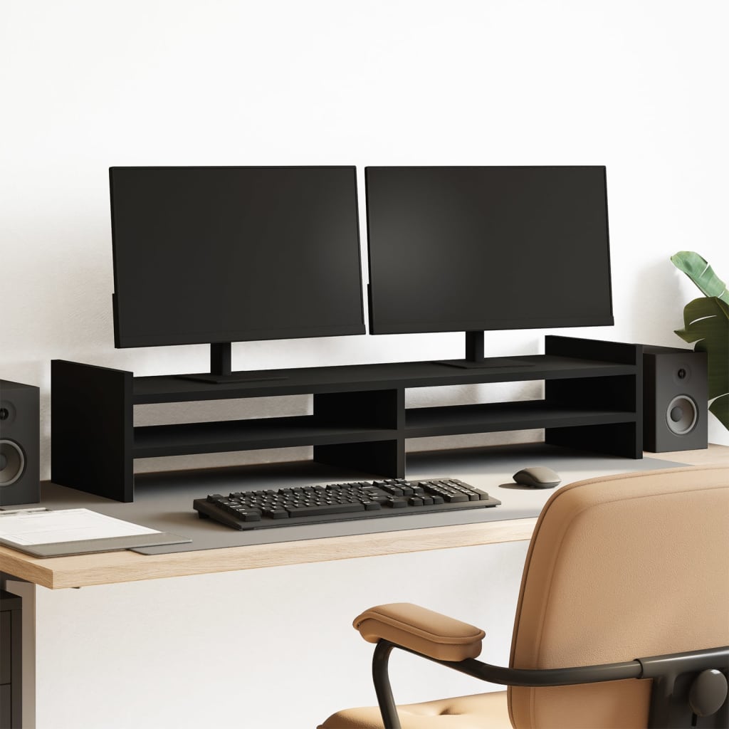 VidaXL Monitor standard 100x27x20 cm Processed Wood Black