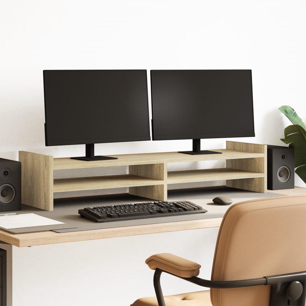 VidaXL Monitor standard 100x27x20 cm Processed wood Sonoma Oak colored