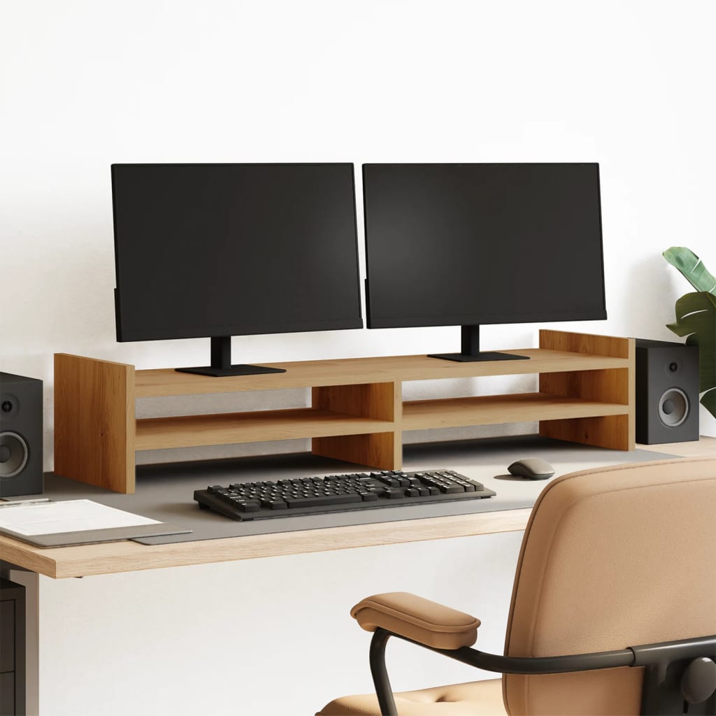 VidaXL Monitor standard 100x27x20 cm processed wood artisanal oak