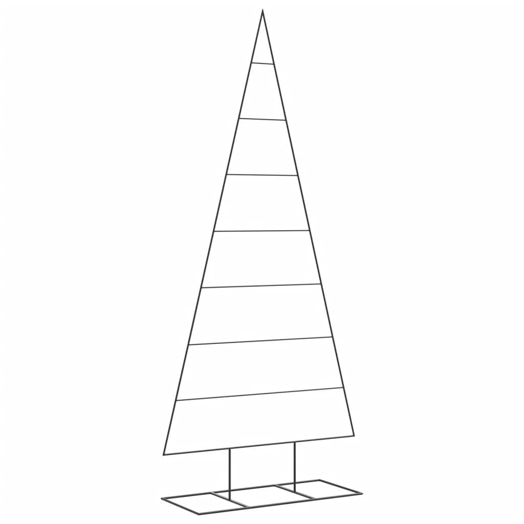 Vidaxl Chrëschtdeeg dekoréieren Chrëschtbeem 210 cm Metal schwaarz
