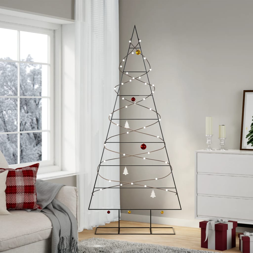 Vidaxl Christmas decoration Christmas tree 210 cm Metal Black