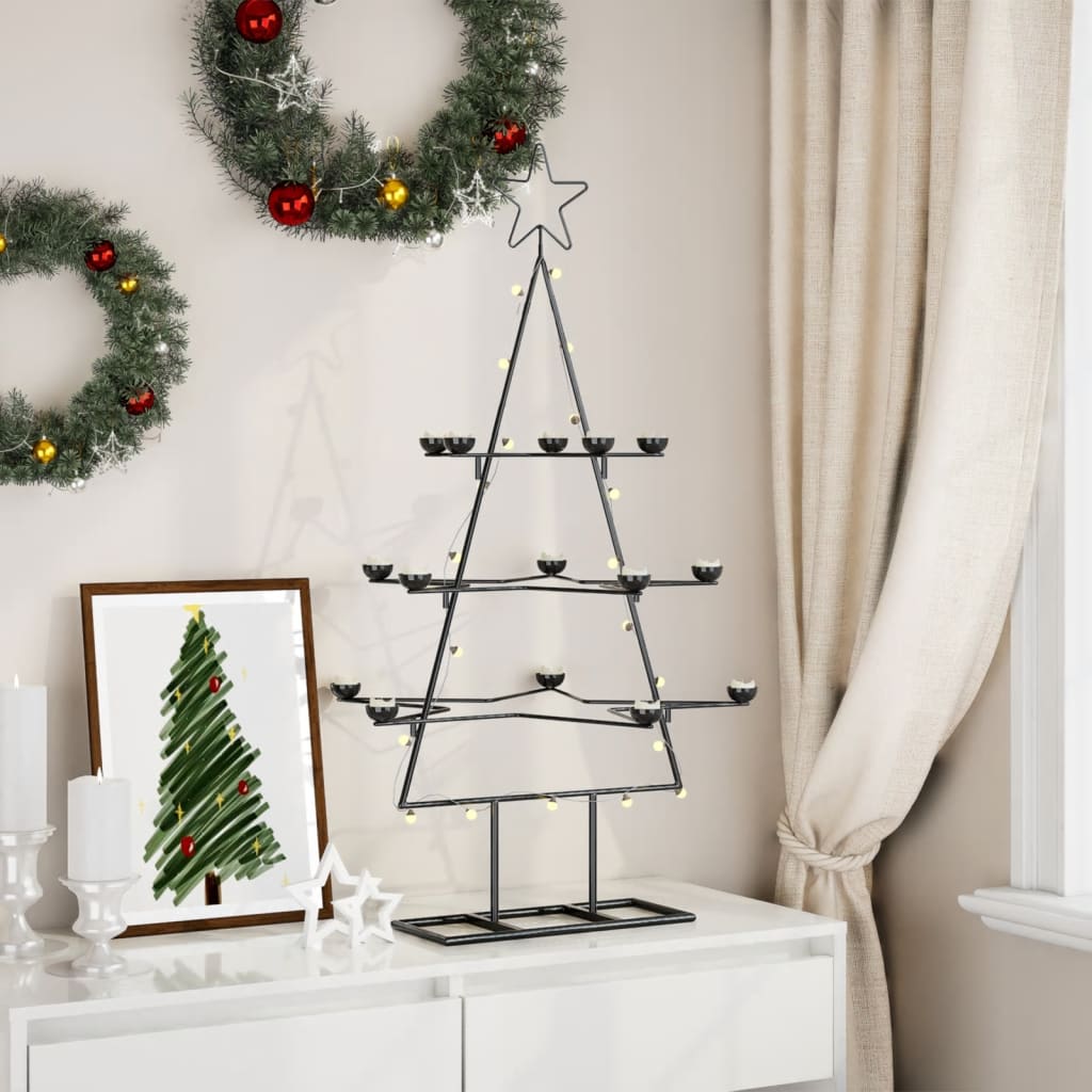 Vidaxl Christmas decoration Christmas tree 105 cm Metal Black