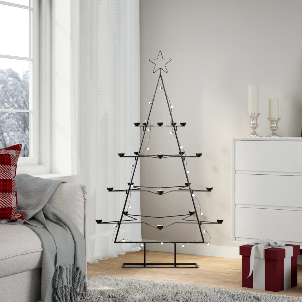 Vidaxl Christmas decoration Christmas tree 140 cm Metal Black