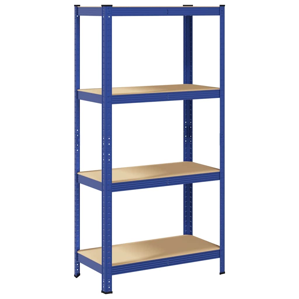 Vidaxl storage rack 4-layer steel and processed wood blue