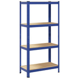 Vidaxl storage rack 4-layer steel and processed wood blue