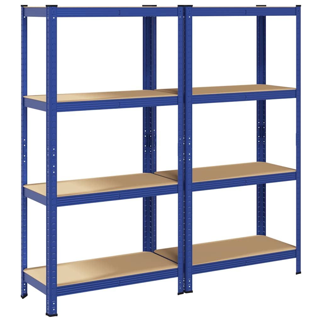 Vidaxl storage racks 4-layer 2 st steel processed wood blue