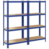 Vidaxl storage racks 4-layer 2 st steel processed wood blue