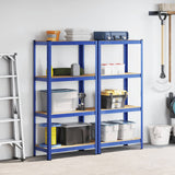 Vidaxl storage racks 4-layer 2 st steel processed wood blue
