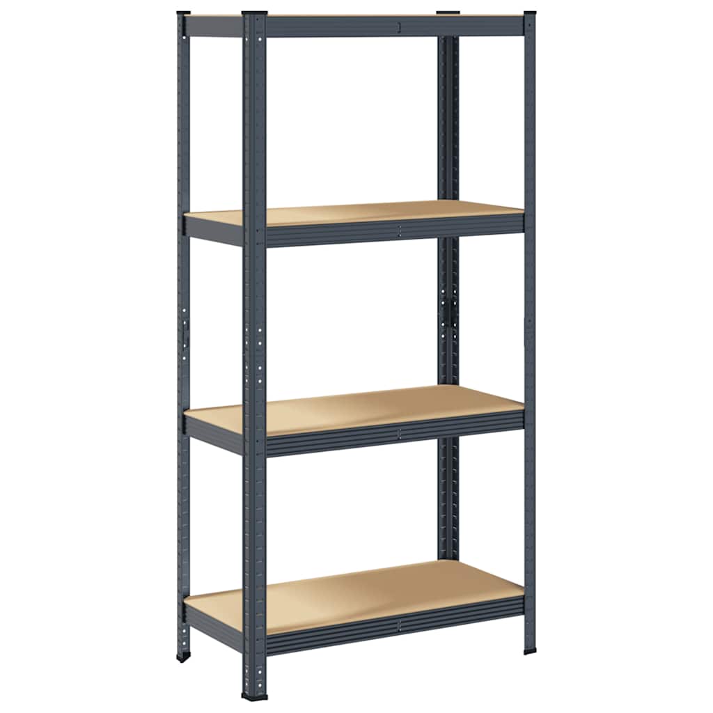 Vidaxl Storage Rack 4-lags stål og bearbeidet treantrasittfarget