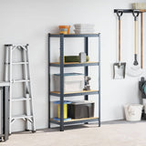 Vidaxl Storage Rack 4-lags stål og bearbeidet treantrasittfarget