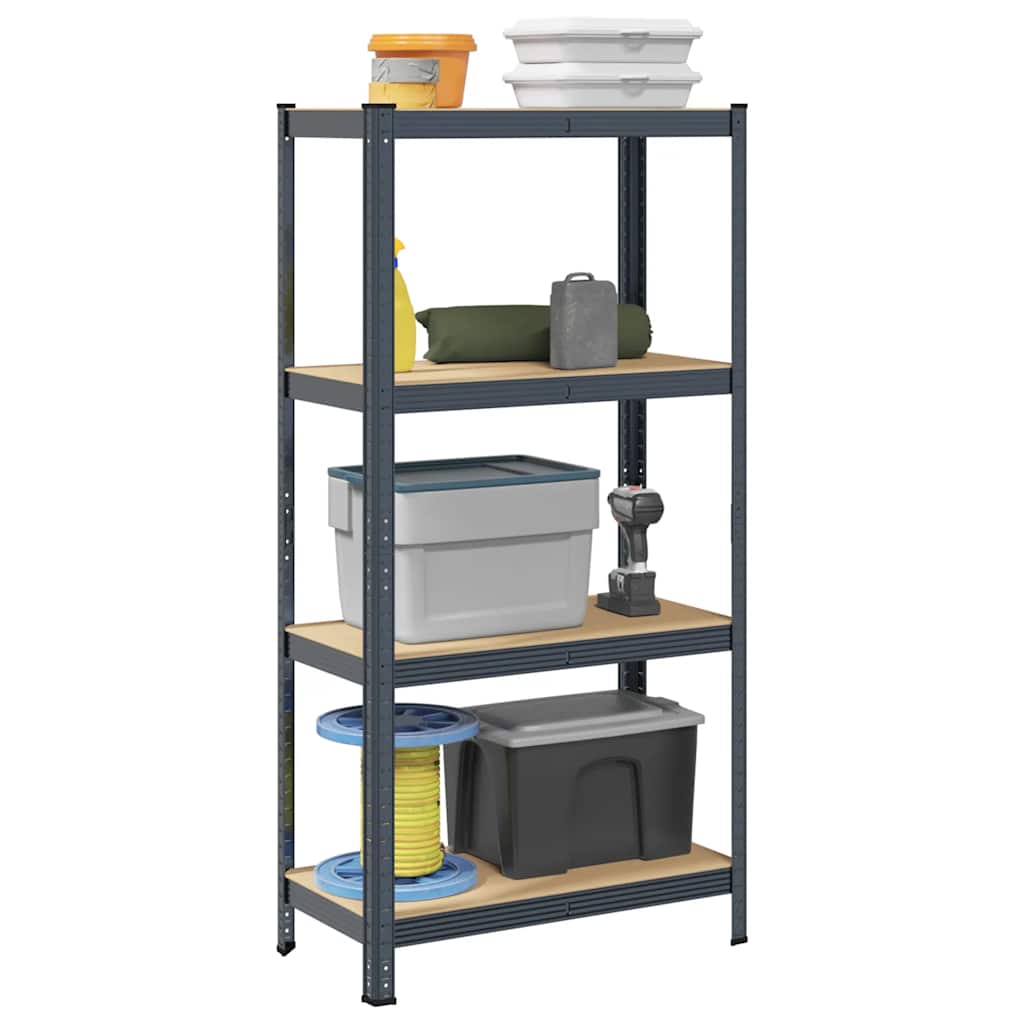 Vidaxl Storage Rack 4-lags stål og bearbeidet treantrasittfarget