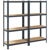 VIDAXL-Speicher 4-layer 2st Stahl und verarbeitetes Holz-Anthrazitfarben