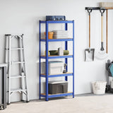 Vidaxl storage rack 5-layer steel processed wood blue