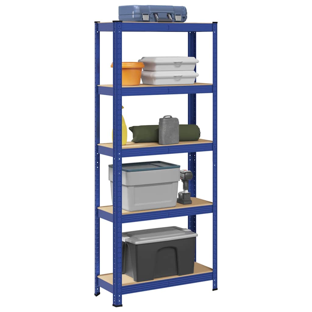 Vidaxl storage rack 5-layer steel processed wood blue