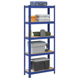 Vidaxl storage rack 5-layer steel processed wood blue