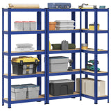 Vidaxl storage racks 3 st 5-layer steel and processed wood blue