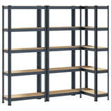 Rack di stoccaggio Vidaxl a 5 strati 3 ST Elaborato in legno trasformato in antracite