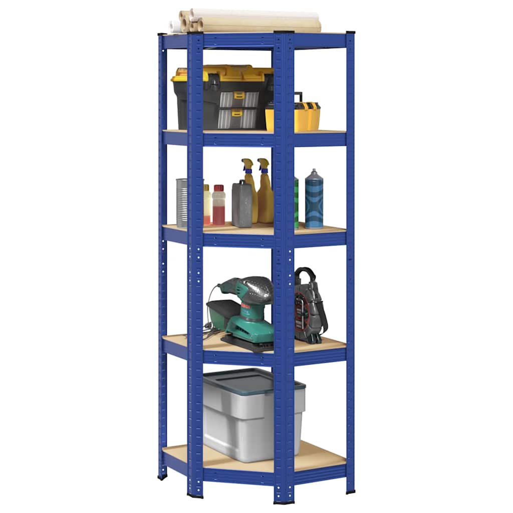 VidaXL Hoekrek 5-Layer Steel and processed wood blue