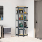 VidaXL Hoekrek 5-Layer Steel and processed wood Anthracite-colored