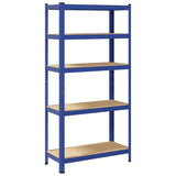 Vidaxl storage rack 5-layer steel processed wood blue
