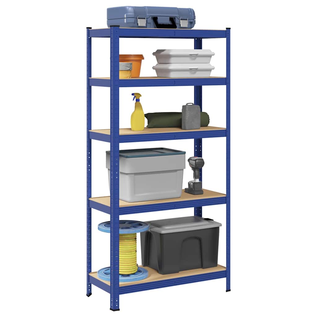 Vidaxl storage rack 5-layer steel processed wood blue