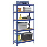Vidaxl storage rack 5-layer steel processed wood blue