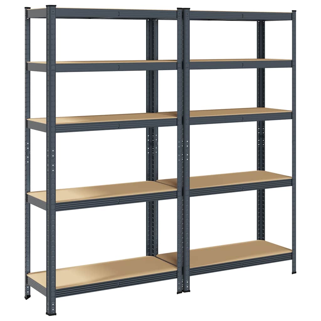 VidaXL 5 layers storage rack 2 pieces of anthracite steel processed wood