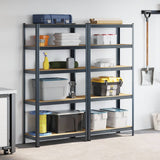 VidaXL 5 layers storage rack 2 pieces of anthracite steel processed wood