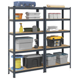 VidaXL 5 layers storage rack 2 pieces of anthracite steel processed wood