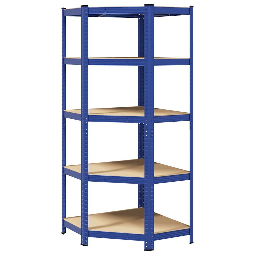 VidaXL Hoekrek 5-Layer Steel and processed wood blue