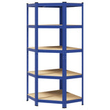 VidaXL Hoekrek 5-Layer Steel and processed wood blue