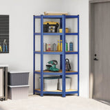 VidaXL Hoekrek 5-Layer Steel and processed wood blue
