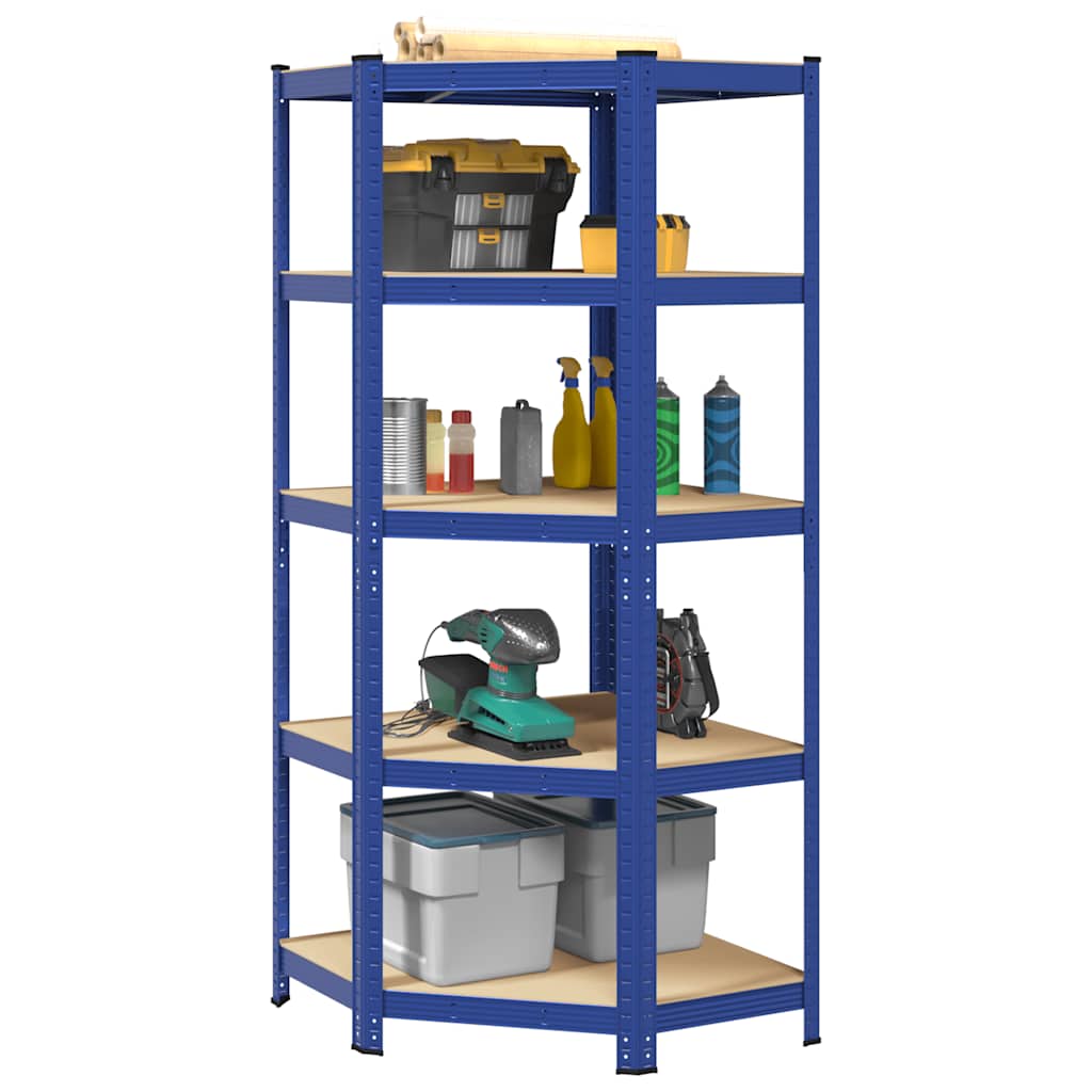 VidaXL Hoekrek 5-Layer Steel and processed wood blue
