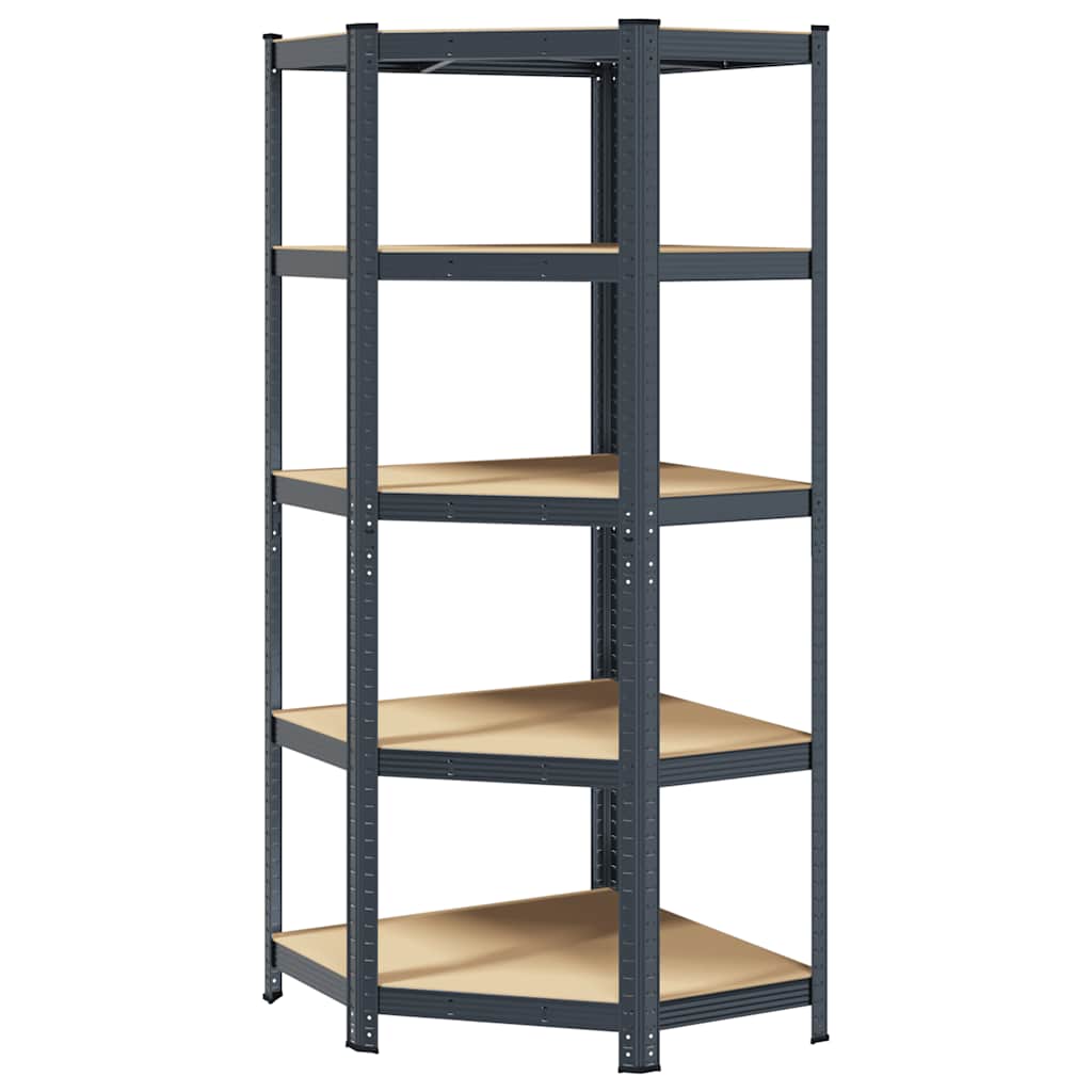 VidaXL Hoekrek 5-Layer Steel and processed wood Anthracite-colored