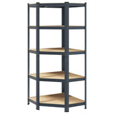 VidaXL Hoekrek 5-Layer Steel and processed wood Anthracite-colored