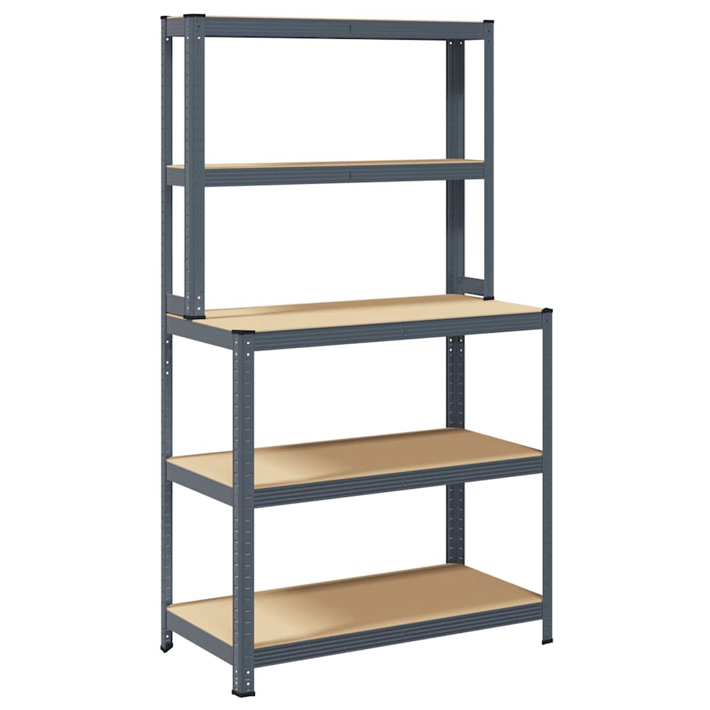 VidaXL Werkafel 5-Layers with shelves Steel processed wood Anthracite