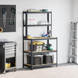 VidaXL Werkafel 5-Layers with shelves Steel processed wood Anthracite