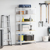 Vidaxl storage rack 5-layer steel and processed wood gray