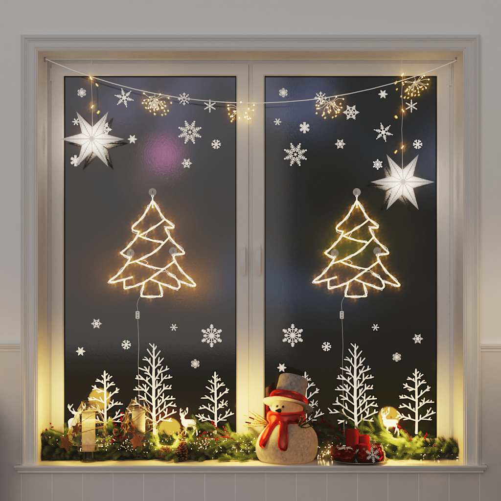 Vidaxl Chrëschtdeeg Luuchte Chrëschtbe Silhouette 2 St 50 LED Wäiss