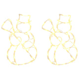 Vidaxl julelys Snowman Silhouette 2 St 35 lysdioder Varmhvide