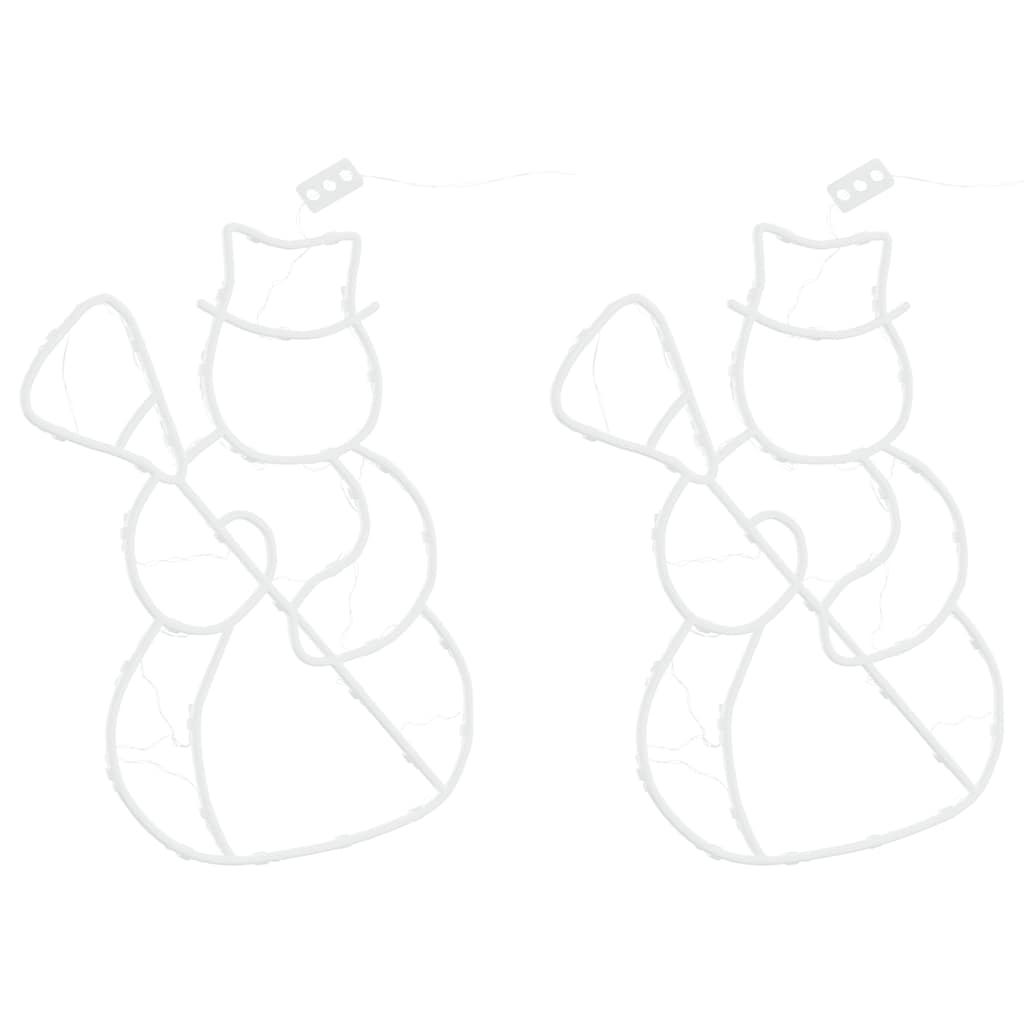 Vidaxl julelys Snowman Silhouette 2 St 35 lysdioder Varmhvide