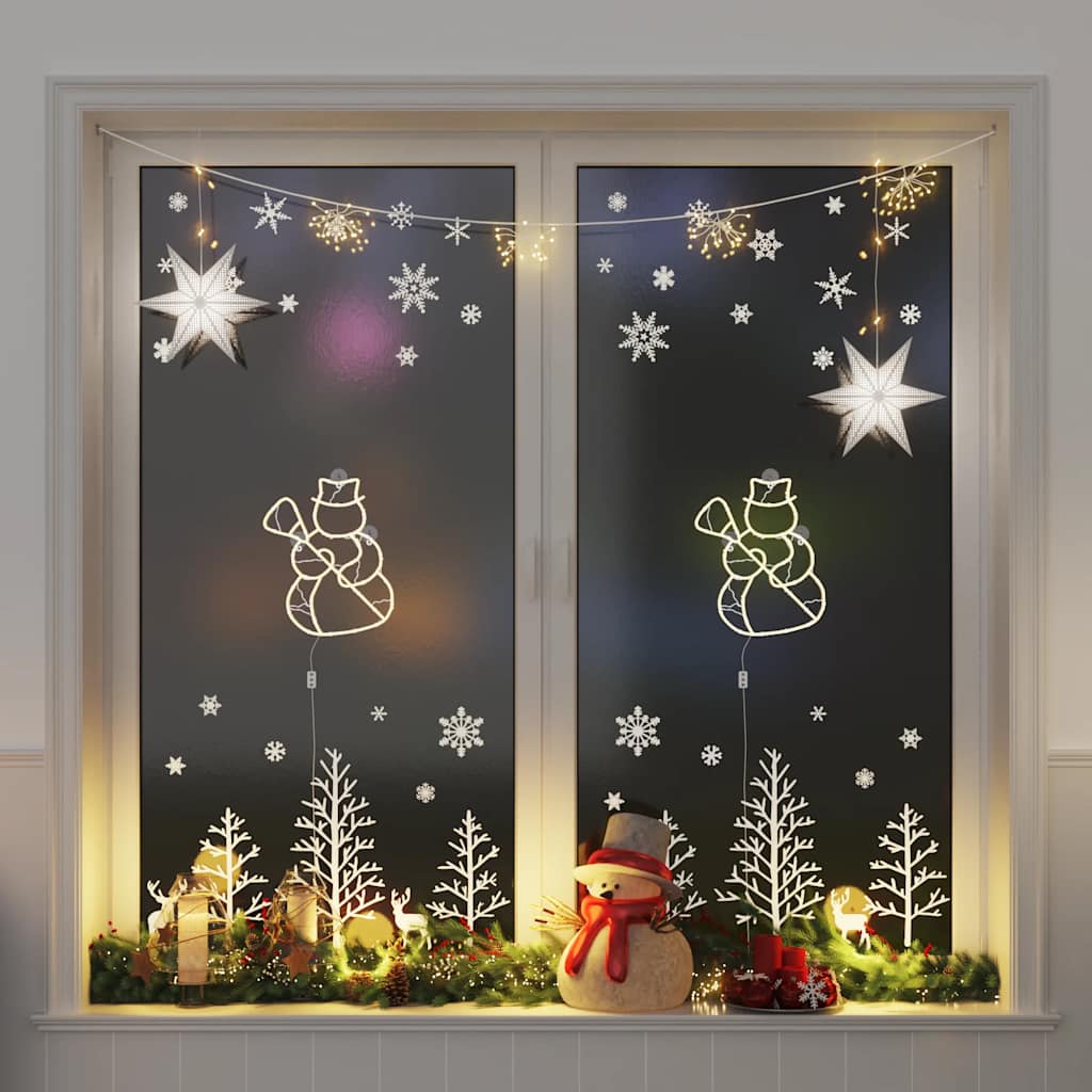 Vidaxl julelys Snowman Silhouette 2 St 35 lysdioder Varmhvide