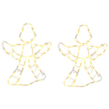 Vidaxl julelys Engel Silhouette 2 st 50 LEDS Varmhvide