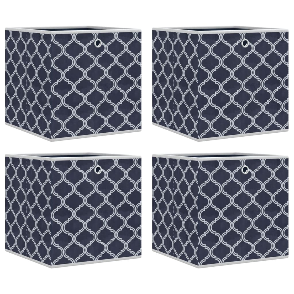 VidaXL Storage boxes 4 pcs foldable 32x32x32 cm Undment Fabric Blue