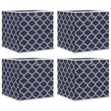 VidaXL Storage boxes 4 pcs foldable 32x32x32 cm Undment Fabric Blue