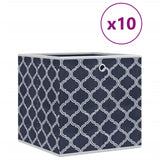 VidaXL Storage boxes 10 pcs foldable 32x32x32 cm Unserted Fabric Blue