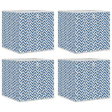 Vidaxl opbevaringsbokse 4 pcs sammenfoldelig 32x32x32 cm undment stof blå